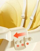 Little Mom Scaun de masa pentru bebelusi si copii Nordic Yellow 2 in 1 cu inaltime ajustabila varsta 6-60 luni Tavita dubla reglabila centura de siguranta in 5 puncte suport pentru picioare