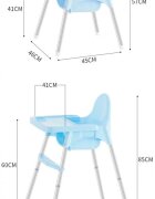 Little Mom Scaun de masa pentru copii 2 in 1 Classic Bej cu tavita dubla si suport pentru picioare centura de siguranta tavita detasabila design ergonomic picioare antiderapante 6 luni+