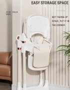 Little Mom Scaun de masa pentru copii Black multifunctional 3 in 1 pliabil cu tavita dubla extensibila roti cu sistem de blocare cos pentru accesorii si husa detasabila dimensiune 71 x 48 x 89 cm