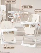 Little Mom Scaun de masa pentru copii Black multifunctional 3 in 1 pliabil cu tavita dubla extensibila roti cu sistem de blocare cos pentru accesorii si husa detasabila dimensiune 71 x 48 x 89 cm