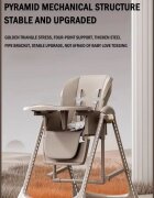 Little Mom Scaun de masa pentru copii Brown multifunctional 3 in 1 design ergonomic pliabil structura piramidala roti silentioase suport pentru picioare dimensiuni 63x80x105 cm