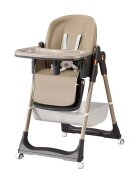 Little Mom Scaun de masa pentru copii Brown multifunctional 3 in 1 pliabil cu tavita dubla extensibila roti cu sistem de blocare cos pentru accesorii si husa detasabila dimensiune 71 x 48 x 89 cm
