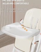 Little Mom Scaun de masa pentru copii Brown multifunctional 3 in 1 pliabil cu tavita dubla extensibila roti cu sistem de blocare cos pentru accesorii si husa detasabila dimensiune 71 x 48 x 89 cm