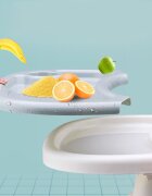 Little Mom Scaun de masa pentru copii Dinner Cream transformabil cu tavita dubla ajustabila si detasabila cu suport pentru picioare si centura in 5 puncte dimensiune 62 x 77 x 92 cm