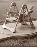 Little Mom Scaun de masa pentru copii Grey multifunctional 3 in 1 design ergonomic pliabil structura piramidala roti silentioase suport pentru picioare dimensiuni 63x80x105 cm