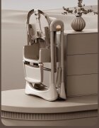 Little Mom Scaun de masa pentru copii Grey multifunctional 3 in 1 design ergonomic pliabil structura piramidala roti silentioase suport pentru picioare dimensiuni 63x80x105 cm