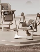 Little Mom Scaun de masa pentru copii Grey multifunctional 3 in 1 design ergonomic pliabil structura piramidala roti silentioase suport pentru picioare dimensiuni 63x80x105 cm