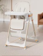 Little Mom Scaun de masa pentru copii Grey multifunctional 3 in 1 pliabil cu tavita dubla extensibila roti cu sistem de blocare cos pentru accesorii si husa detasabila dimensiune 71 x 48 x 89 cm