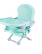 Little Mom Scaun de masa pentru copii model tip booster design compact pliabil si portabil inaltime reglabila 4 pozitii tavita detabila compatibilitate universala dimensiune 50 x 30 x 35 cm Green