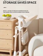 Little Mom Scaun de masa pentru copii NidoFold beige sistem anti-ridicicare centura de siguranta echipat cu roti tavita de masa detasabila pliere rapida si compacta dimensiune 54 x 67 x 88 cm