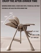 Little Mom Scaun de masa pentru copii Pink multifunctional 3 in 1 design ergonomic pliabil structura piramidala roti silentioase suport pentru picioare dimensiuni 63x80x105 cm