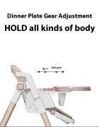 Little Mom Scaun de masa pentru copii pink structura metalica triunghiulara pliabil cu spatarul si tavita ajustabile husa detasabila roti cu blocare