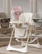 Little Mom Scaun de masa pentru copii White multifunctional 3 in 1 design ergonomic pliabil structura piramidala roti silentioase suport pentru picioare dimensiuni 63x80x105 cm