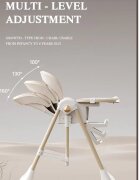 Little Mom Scaun de masa pentru copii White multifunctional 3 in 1 design ergonomic pliabil structura piramidala roti silentioase suport pentru picioare dimensiuni 63x80x105 cm