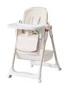 Little Mom Scaun de masa pentru copii White multifunctional 3 in 1 pliabil cu tavita dubla extensibila roti cu sistem de blocare cos pentru accesorii si husa detasabila dimensiune 71 x 48 x 89 cm