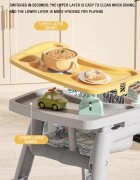 Little Mom Scaun de masa Pink multifunctional cu roti detasabile cos pentru accesorii centura siguranta tava dubla reglabila husa detasabila margini rotunjite dimensiune 59x58x78cm