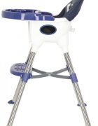 Little Mom Scaun de masa transformabil multifunctional cu tavita ajustabila husa detasabila din piele ecologica suport pentru picioare dimensiune 75 x 53 x 83 cm Elite Blue