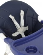 Little Mom Scaun de masa transformabil multifunctional cu tavita ajustabila husa detasabila din piele ecologica suport pentru picioare dimensiune 75 x 53 x 83 cm Elite Blue