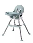 Little Mom Scaun de masa transformabil multifunctional cu tavita ajustabila husa detasabila din piele ecologica suport pentru picioare dimensiune 75 x 53 x 83 cm Elite Green