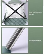Little Mom Scaun de masa transformabil multifunctional cu tavita ajustabila husa detasabila din piele ecologica suport pentru picioare dimensiune 75 x 53 x 83 cm Elite Green