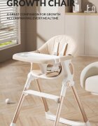 Little Mom Scaun de masa ultrapliabil pentru bebelusi cu structura piramidala design anti-ridicare echipat cu roti tavita si suport de picioare ajustabile manere de sustinere dimensiune 54 x 67 x 88 cm Grey
