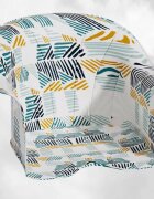 Little Mom Scaun de masa Yellow multifunctional cu roti detasabile cos pentru accesorii centura siguranta tava dubla reglabila husa detasabila margini rotunjite dimensiune 59x58x78cm