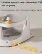 Little Mom Scaunel de baie pentru bebelusi AquaSafe Baby Seat Grey cu termometru digital bariera circulara 360 cu spatar ergonomic si pupitru de joaca incorporat compatibilitate universala