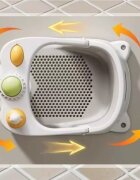 Little Mom Scaunel de baie pentru bebelusi AquaSafe Baby Seat Grey cu termometru digital bariera circulara 360 cu spatar ergonomic si pupitru de joaca incorporat compatibilitate universala