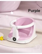 Little Mom Scaunel de baie pentru bebelusi BabySpa Pink termometru digital cu ecran tactil bariera circulara 360 cu spatar ergonomic compatibilitate universala si Jucarie rotativa tip spinner inclusa