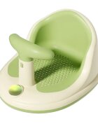 Little Mom Scaunel de baie pentru bebelusi Bubble Green multifunctional ergonomic cu maner de sustinere orificii pentru drenaj spatar si sezut antiderapant laterale deschise dimensiune 395 x 308 x 22 cm