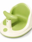 Little Mom Scaunel de baie pentru bebelusi Bubble Green multifunctional ergonomic cu maner de sustinere orificii pentru drenaj spatar si sezut antiderapant laterale deschise dimensiune 395 x 308 x 22 cm