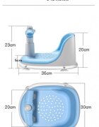 Little Mom Scaunel de baie pentru copii Baby Crown Blue design ergonomic cu spatar cu husa detasabila din cauciuc cu ghidon de sustinere si Claxon dimensiune 20 x 30 x 36 cm
