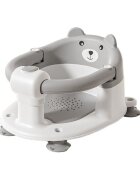 Little Mom Scaunel de baie pentru copii Bear Grey model universal cu spatar ergonomic ventuze de fixare brate mobile dimensiuni 21x41x24 cm