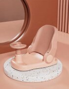 Little Mom Scaunel de baie pentru copii Car Pink cu design pliabil ergonomic volan de sustinere spatar ajustabil in 3 unghiuri diferite fixare cu ventuze dimensiune 38 x 28.5 x 30.8 cm