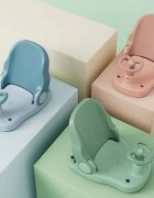 Little Mom Scaunel de baie pentru copii Car Pink cu design pliabil ergonomic volan de sustinere spatar ajustabil in 3 unghiuri diferite fixare cu ventuze dimensiune 38 x 28.5 x 30.8 cm