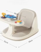 Little Mom Scaunel de baie pentru copii Cream Sailor ghidon de sustinere echipat cu jucarii sonore design ergonomic cu spatar husa detasabila din cauciuc fixare cu ventuze dimensiune 20 x 39 x 23.5 cm