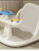 Little Mom Scaunel de baie pentru copii Cream Sailor ghidon de sustinere echipat cu jucarii sonore design ergonomic cu spatar husa detasabila din cauciuc fixare cu ventuze dimensiune 20 x 39 x 23.5 cm