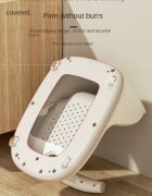 Little Mom Scaunel de baie pentru copii Cream Sailor ghidon de sustinere echipat cu jucarii sonore design ergonomic cu spatar husa detasabila din cauciuc fixare cu ventuze dimensiune 20 x 39 x 23.5 cm