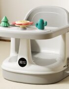 Little Mom Scaunel tip booster pentru copii Grey cu termometru digital fahrenheit incorporat si masuta frontala dotata cu jucarii fixare universala