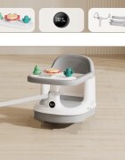 Little Mom Scaunel tip booster pentru copii Grey cu termometru digital fahrenheit incorporat si masuta frontala dotata cu jucarii fixare universala