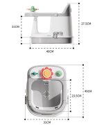 Little Mom Scaunel tip booster pentru copii Grey cu termometru digital fahrenheit incorporat si masuta frontala dotata cu jucarii fixare universala