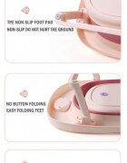 Little Mom Set 4 in 1 Grey cu cadita pliabila cu termometru display digital incoporat reductor anatomic pentru bebelusi galetusa pliabila si recipient pentru clatire pliabil cu maner non-toxice fara BPA
