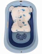 Little Mom Set Cadita pliabila Blue cu termometru integrat hamac picioare anti-derapante dop evacuare fara bpa varsta recomandata 0 luni+