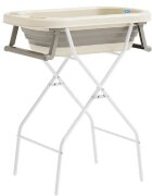 Little Mom Set Cadita pliabila pentru bebelui cu suport metalic si Perna Ergonomica Grey