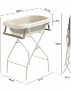 Little Mom Set Cadita pliabila pentru bebelui cu suport metalic si Perna Ergonomica Grey