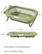 Little Mom Set Cadita pliabila pentru bebelusi green cu termometru digital dop de scurgere dimensiune 80 x 52 x 23 cm si Suport anatomic inclus
