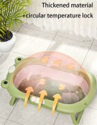 Little Mom Set Cadita pliabila pentru bebelusi green cu termometru digital dop de scurgere dimensiune 80 x 52 x 23 cm si Suport anatomic inclus