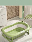 Little Mom Set Cadita pliabila pentru bebelusi orange cu termometru digital dop de scurgere dimensiune 80 x 52 x 23 cm si Suport anatomic inclus