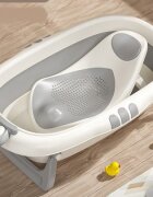 Little Mom Set Cadita pliabila pentru copii Crown Grey termometru incorporat cu display digital sistem de agatare si suport anatomic pliabil