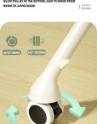 Little Mom Set Cadita pliabila pentru copii Grey cu Suport metalic reglabil pe 3 nivele de inaltime echipat cu roti silentioase 360 grade design robust si durabil Cos de depozitare integrat afisaj de temperatura